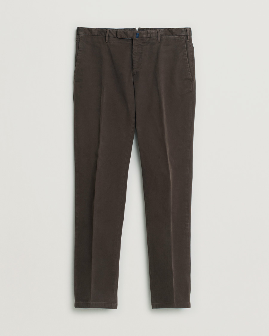 Uomini | Pantaloni | Pre-owned | Incotex Slim Fit Cotton Stretch Chinos Dark Brown