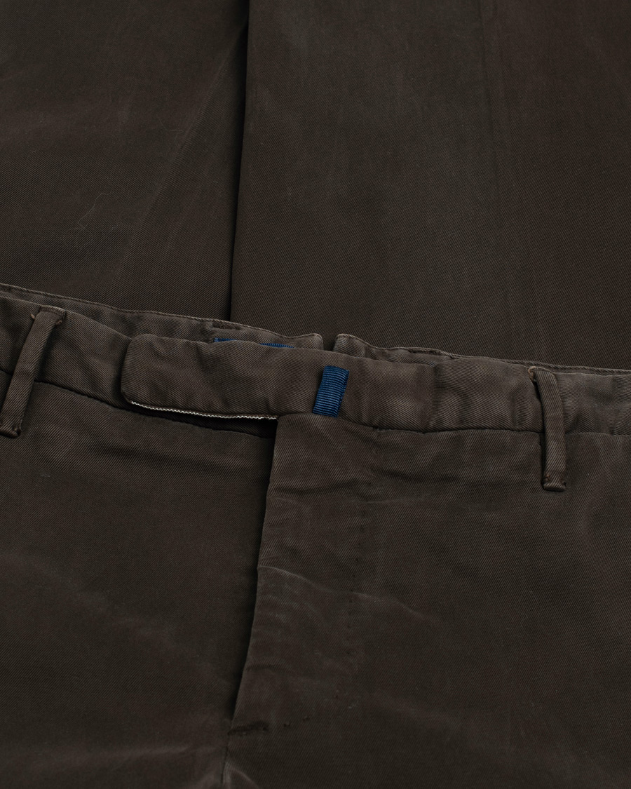 Uomini | Pantaloni | Pre-owned | Incotex Slim Fit Cotton Stretch Chinos Dark Brown