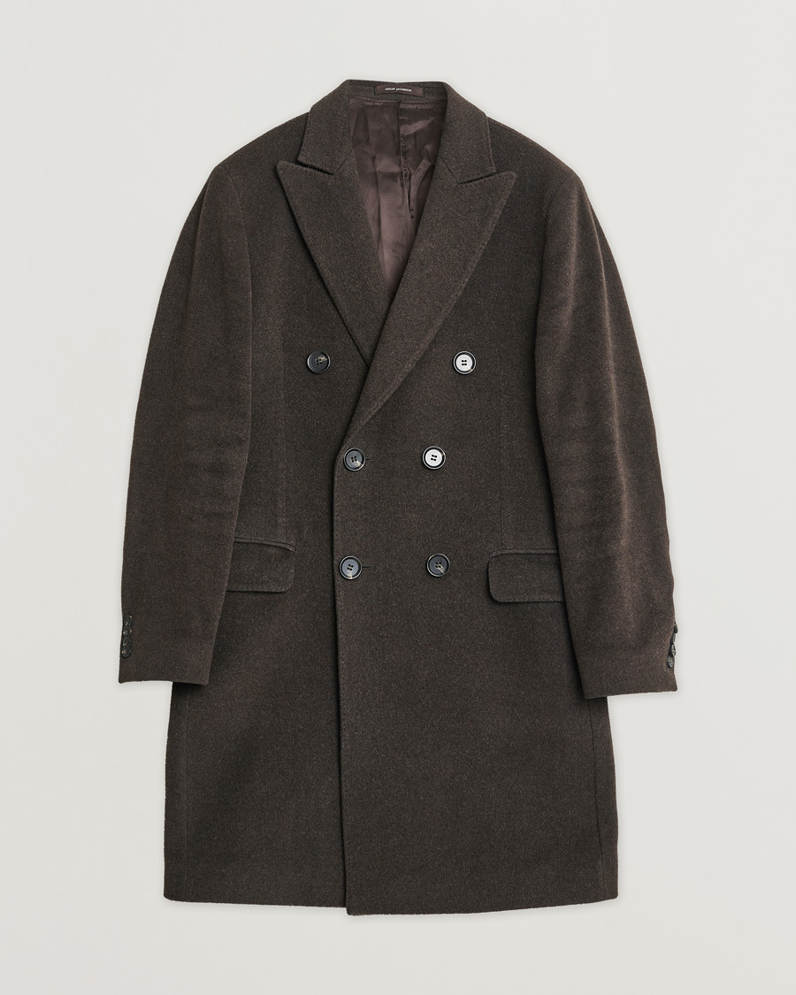 Uomini | Giacche Pre-owned | Pre-owned | Oscar Jacobson Sebastian Wool/Cashmere Double Breasted Coat Brown 48