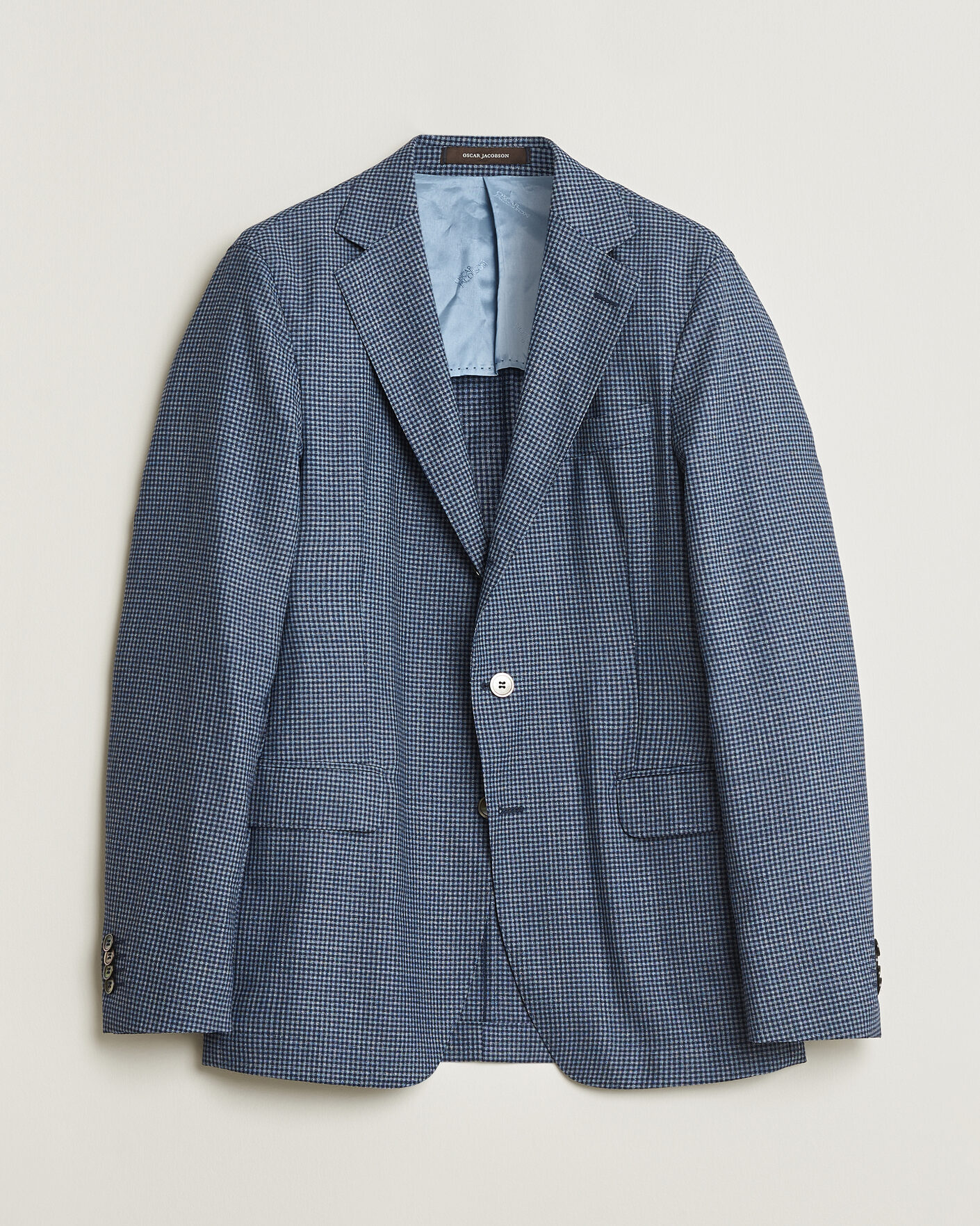 Uomini | Giacca da abito Pre-owned | Pre-owned | Oscar Jacobson Evens Checked Blazer Blue 50
