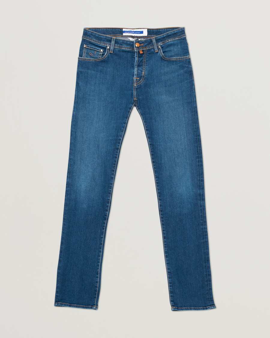 Uomini | Jeans | Pre-owned | Jacob Cohën Nick Slim Fit Stretch Jeans Mid Blue