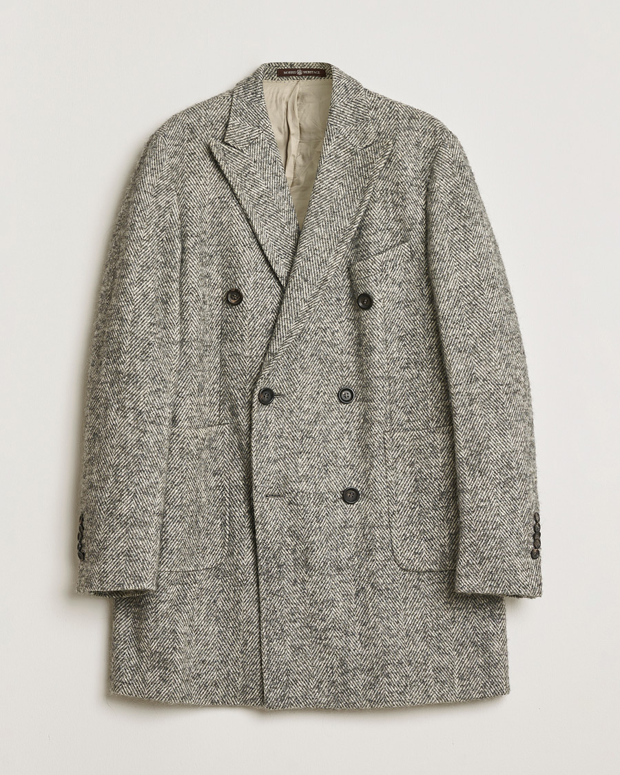 Uomini | Giacche Pre-owned | Pre-owned | Morris Double Breasted Herringbone Wool Coat Grey 52