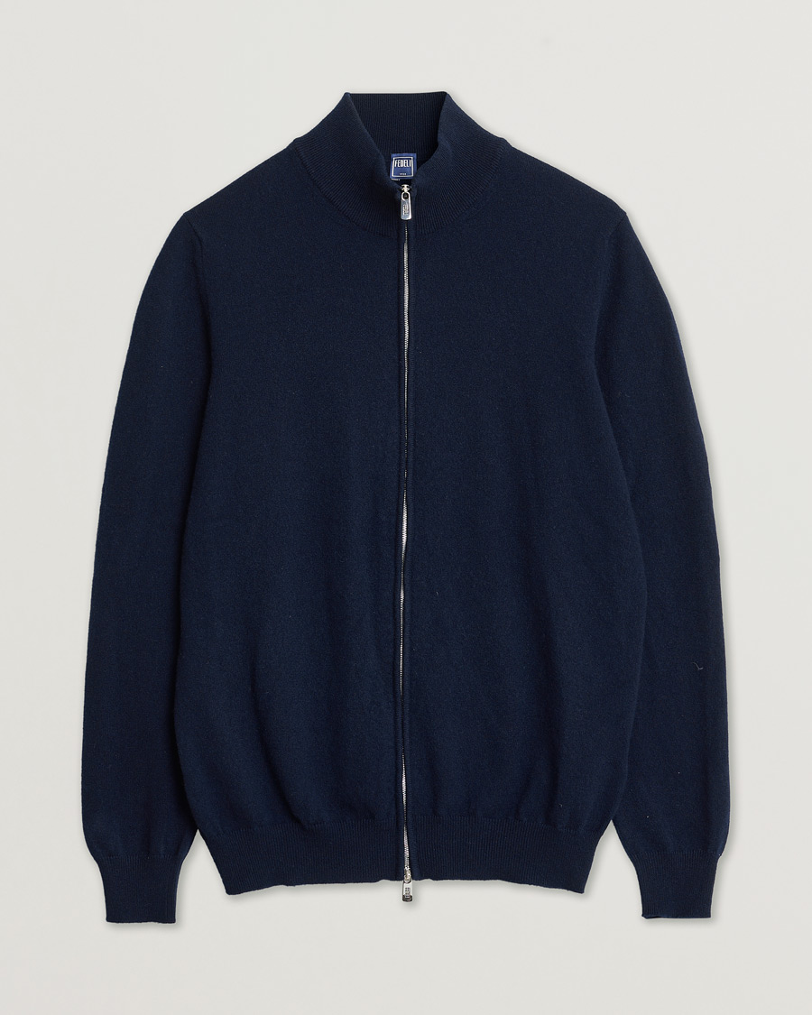 Uomini | Maglioni Pre-owned | Pre-owned | Fedeli Cashmere Full Zip Navy 48