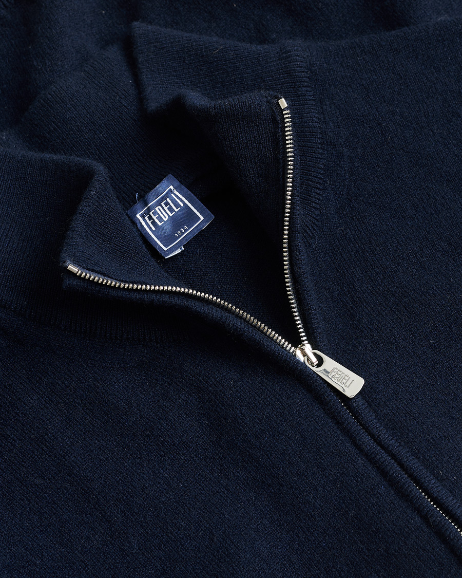Uomini | Maglioni Pre-owned | Pre-owned | Fedeli Cashmere Full Zip Navy 48