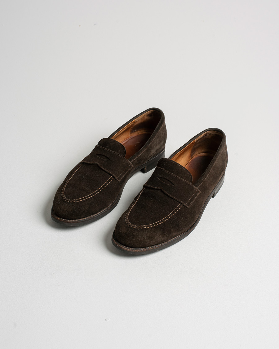 Uomini | Morjas Penny Loafer Dark Brown Suede UK9 - EU43 | Pre-owned | Morjas Penny Loafer Dark Brown Suede UK9 - EU43