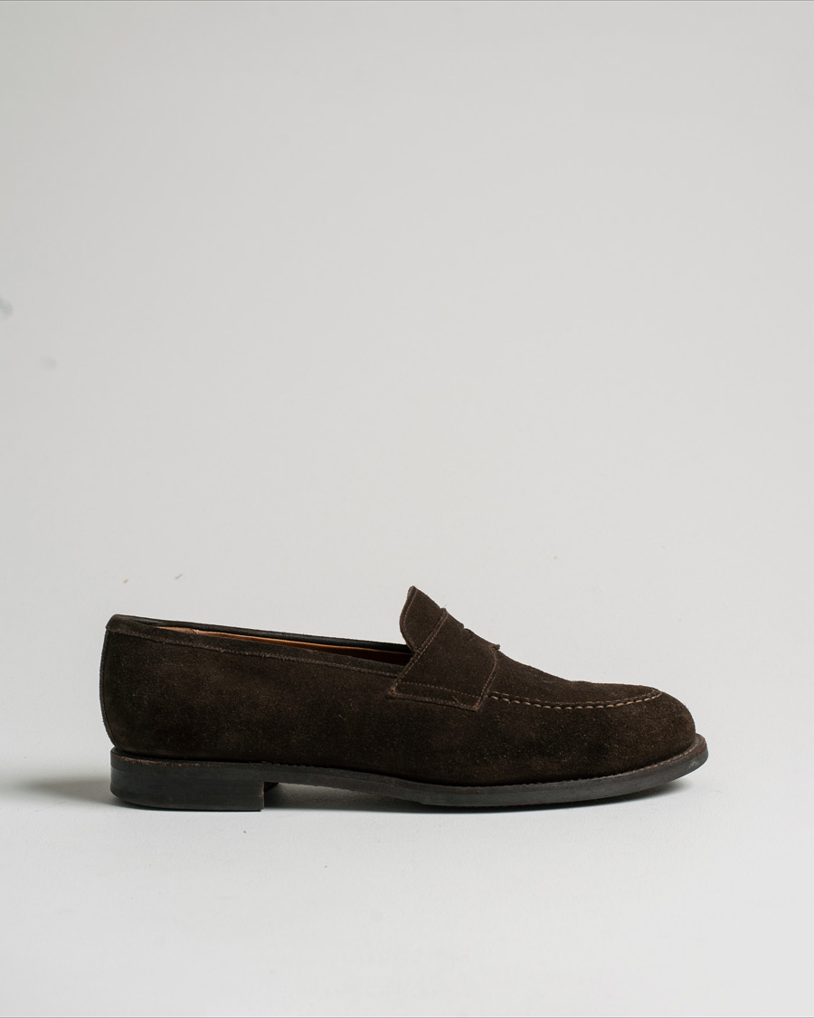 Uomini | Morjas Penny Loafer Dark Brown Suede UK9 - EU43 | Pre-owned | Morjas Penny Loafer Dark Brown Suede UK9 - EU43