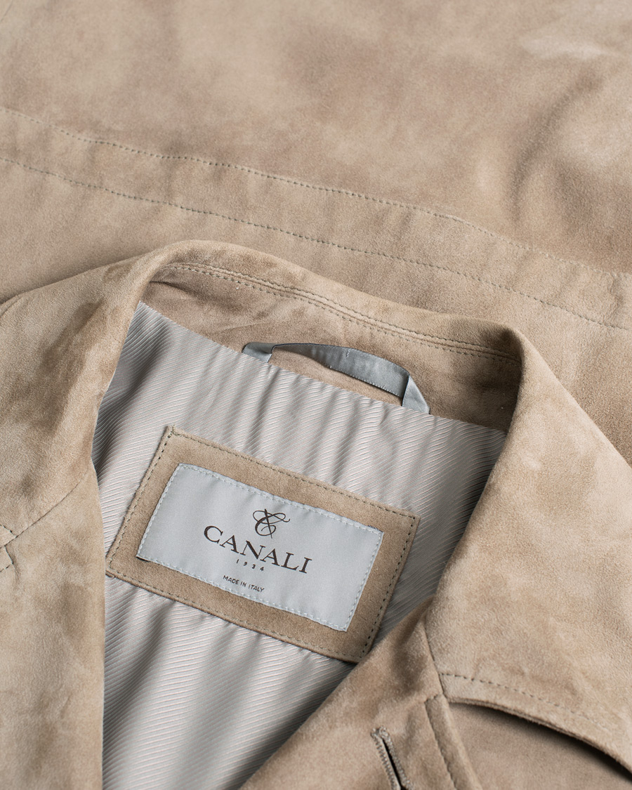 Uomini | Giacche | Pre-owned | Canali Suede Safari Jacket Beige 50