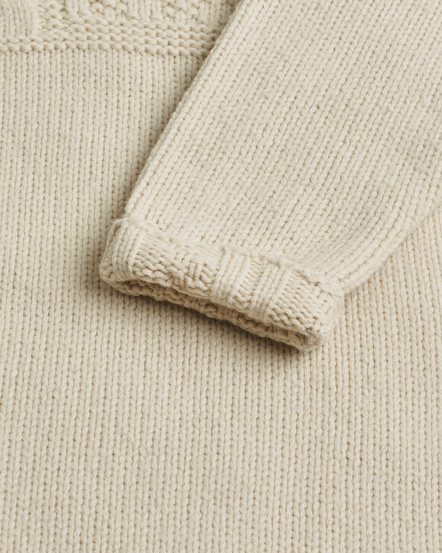 Uomini | Polo Ralph Lauren Wool Knitted Aran Rollneck Cream | Pre-owned | Polo Ralph Lauren Wool Knitted Aran Rollneck Cream