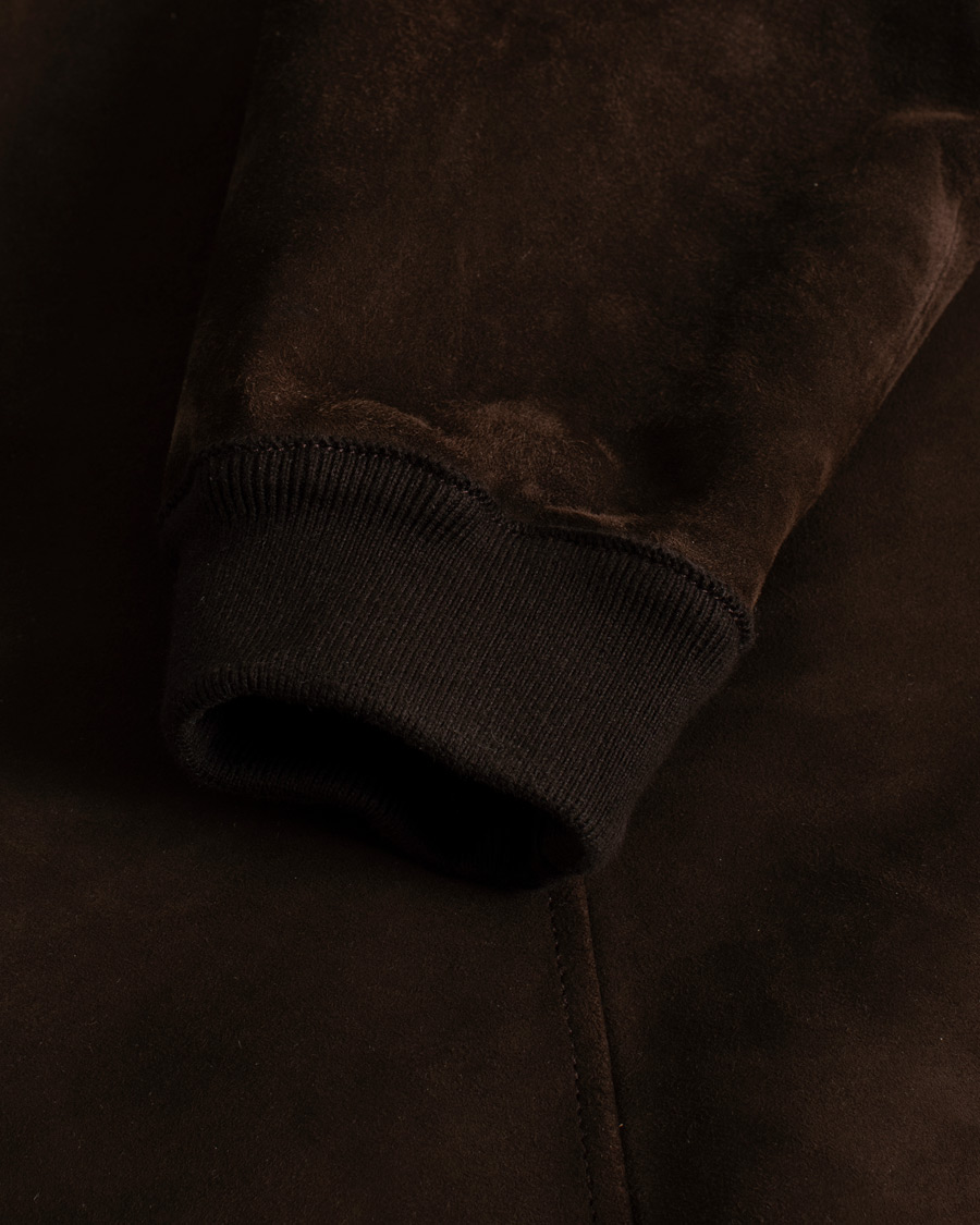 Uomini | Giacche | Pre-owned | Valstar Zip Suede Jacket Dark Brown