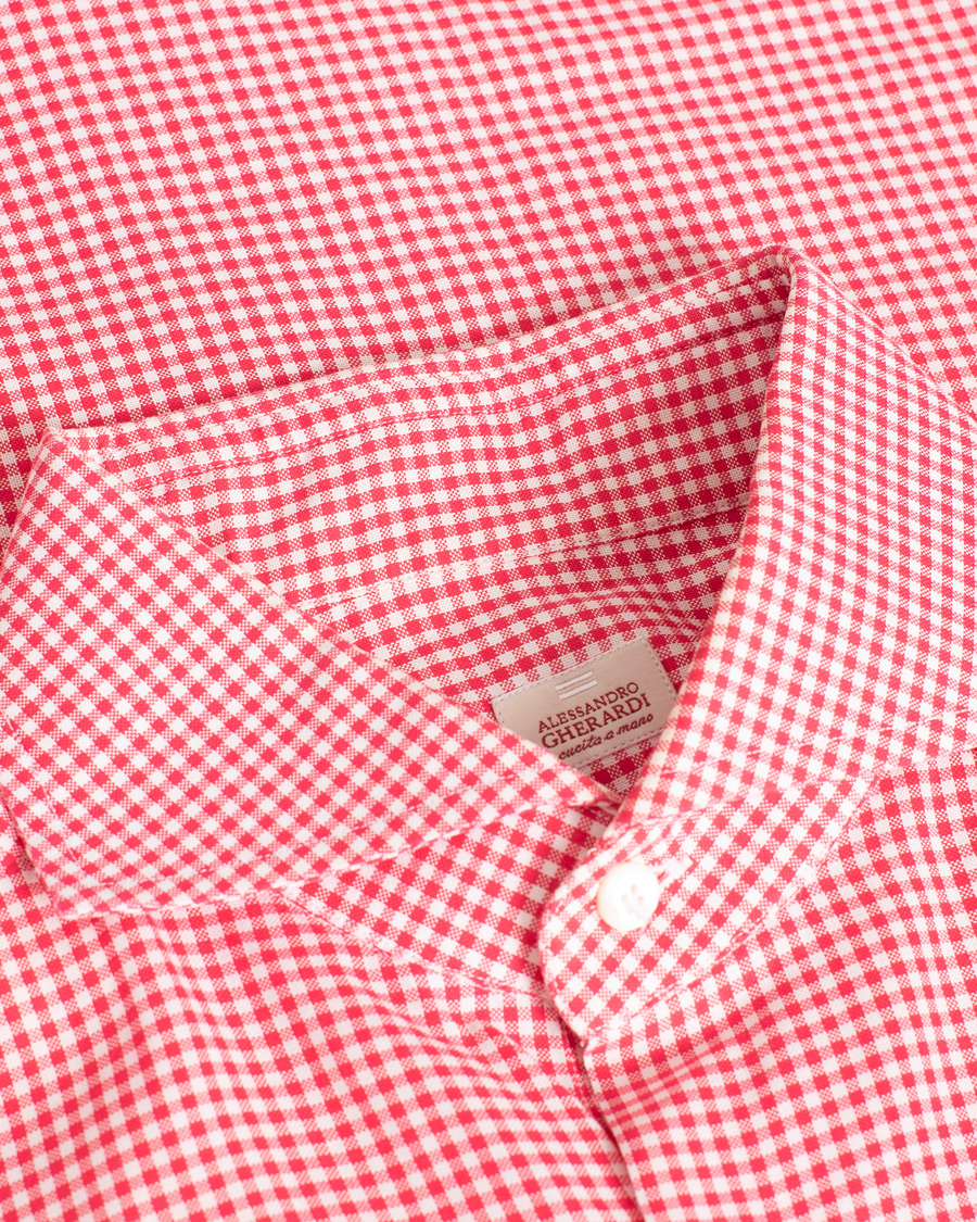 Uomini | Camicie | Pre-owned | Alessandro Gherardi Slim Checked Dress Shirt Red 39 - M