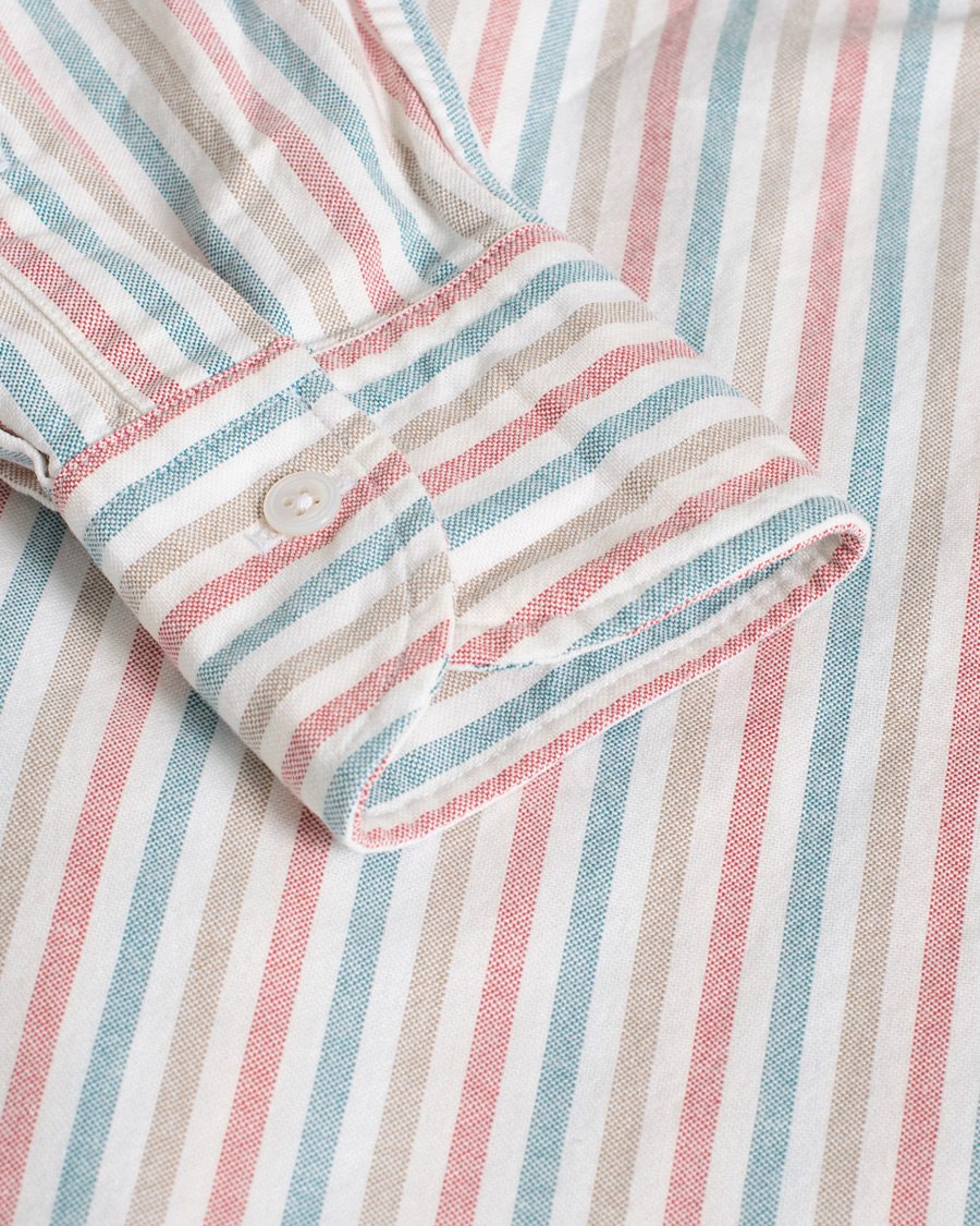 Uomini | Camicie | Pre-owned | Drake's Thin Tripple Stripe Oxford Shirt White