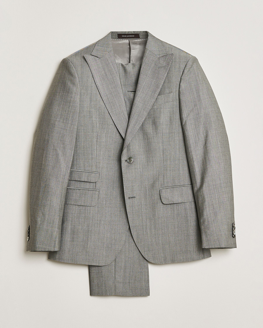 Uomini | Oscar Jacobson Elmer Suit Grey Melange 48 | Pre-owned | Oscar Jacobson Elmer Suit Grey Melange 48