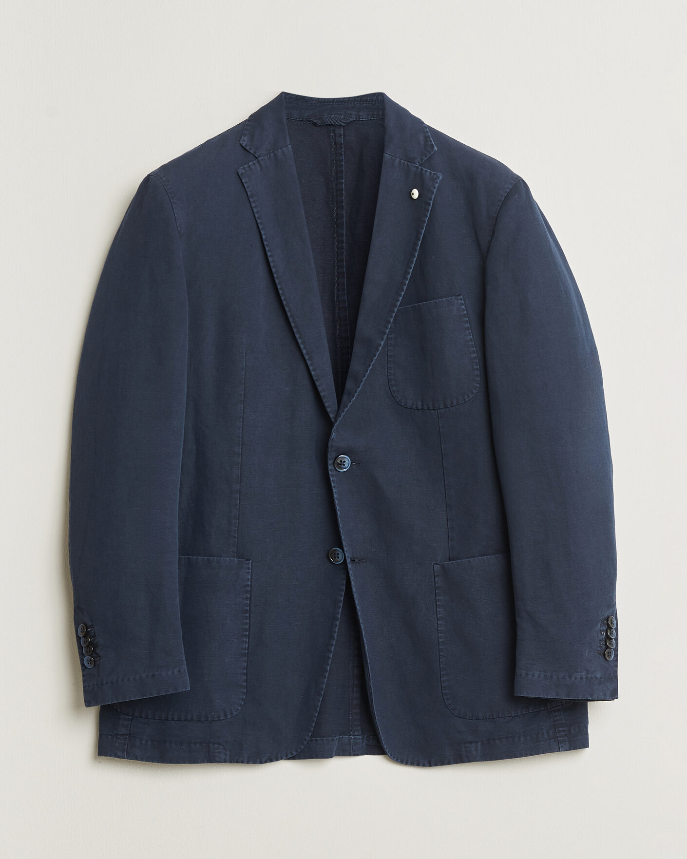 Uomini | Giacca da abito Pre-owned | Pre-owned | L.B.M. 1911 Jack Regular Fit Cotton & Linen Blazer Navy 52