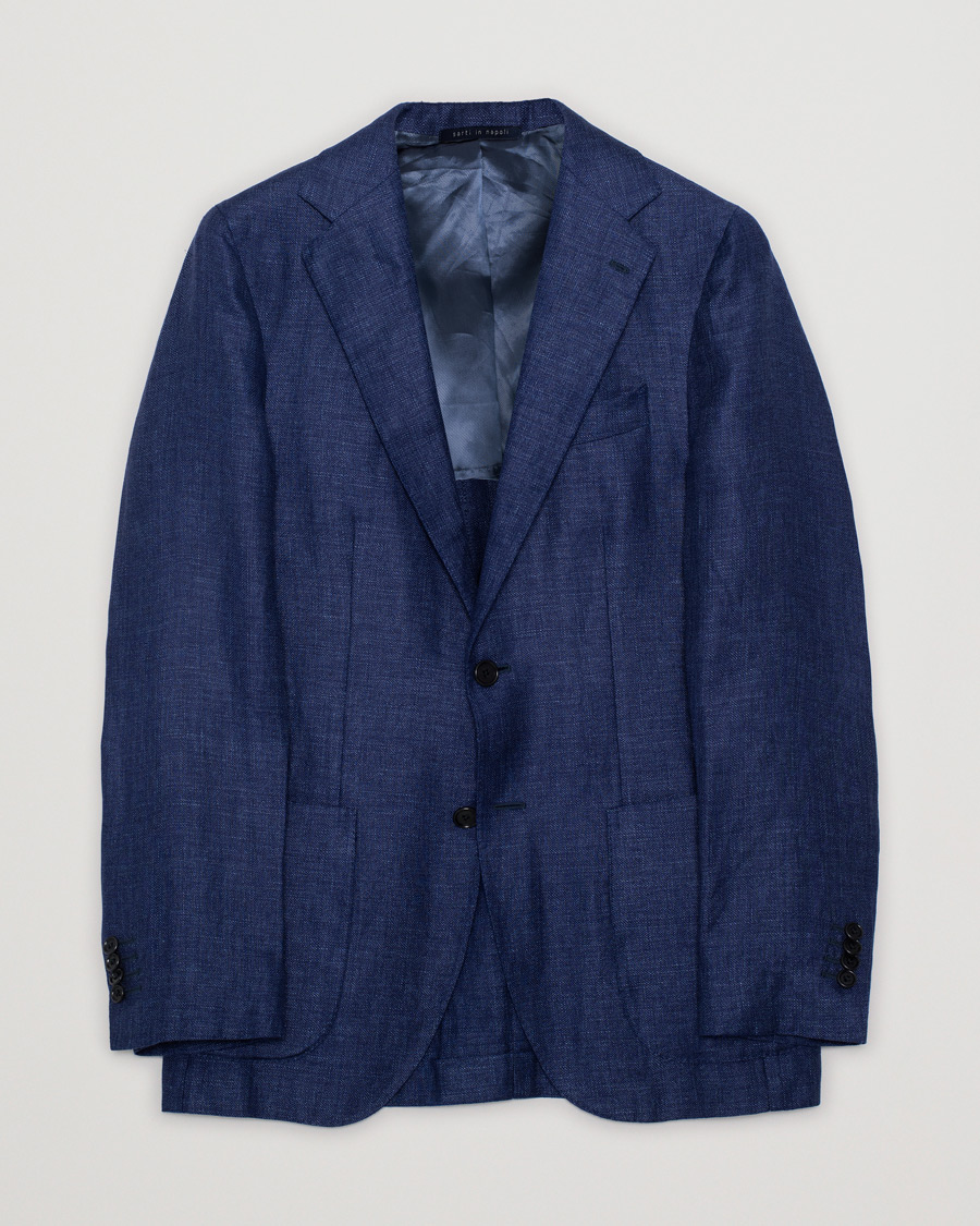 Uomini | Blazers | Pre-owned | Gaiola Napoli Wool/Linen Blazer Blue 46