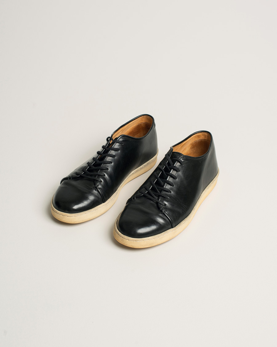Uomini | Crown Northampton Harlestone Leather Sneaker Black UK7,5 | Pre-owned | Crown Northampton Harlestone Leather Sneaker Black UK7,5
