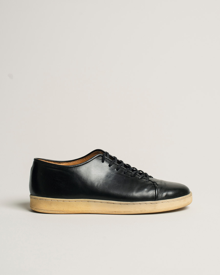 Uomini | Crown Northampton Harlestone Leather Sneaker Black UK7,5 | Pre-owned | Crown Northampton Harlestone Leather Sneaker Black UK7,5
