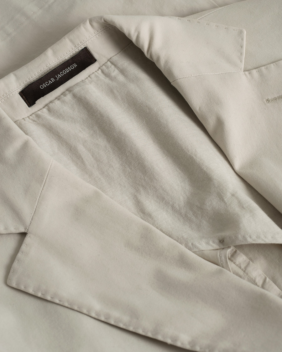Uomini | Oscar Jacobson Ferry Cotton Patch Pocket Blazer Beige 50 | Pre-owned | Oscar Jacobson Ferry Cotton Patch Pocket Blazer Beige 50