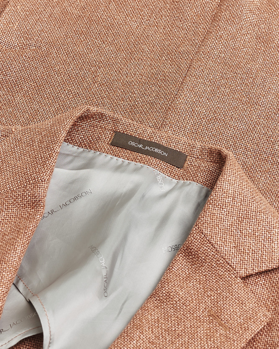Uomini | Giacca da abito Pre-owned | Pre-owned | Oscar Jacobson Ferry Hopsack Hemp/Wool Blazer Orange 54