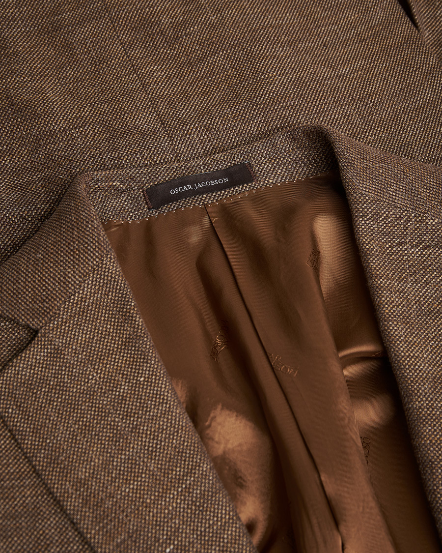 Uomini | Blazers | Pre-owned | Oscar Jacobson Ego Linen/Wool Blazer Brown 52