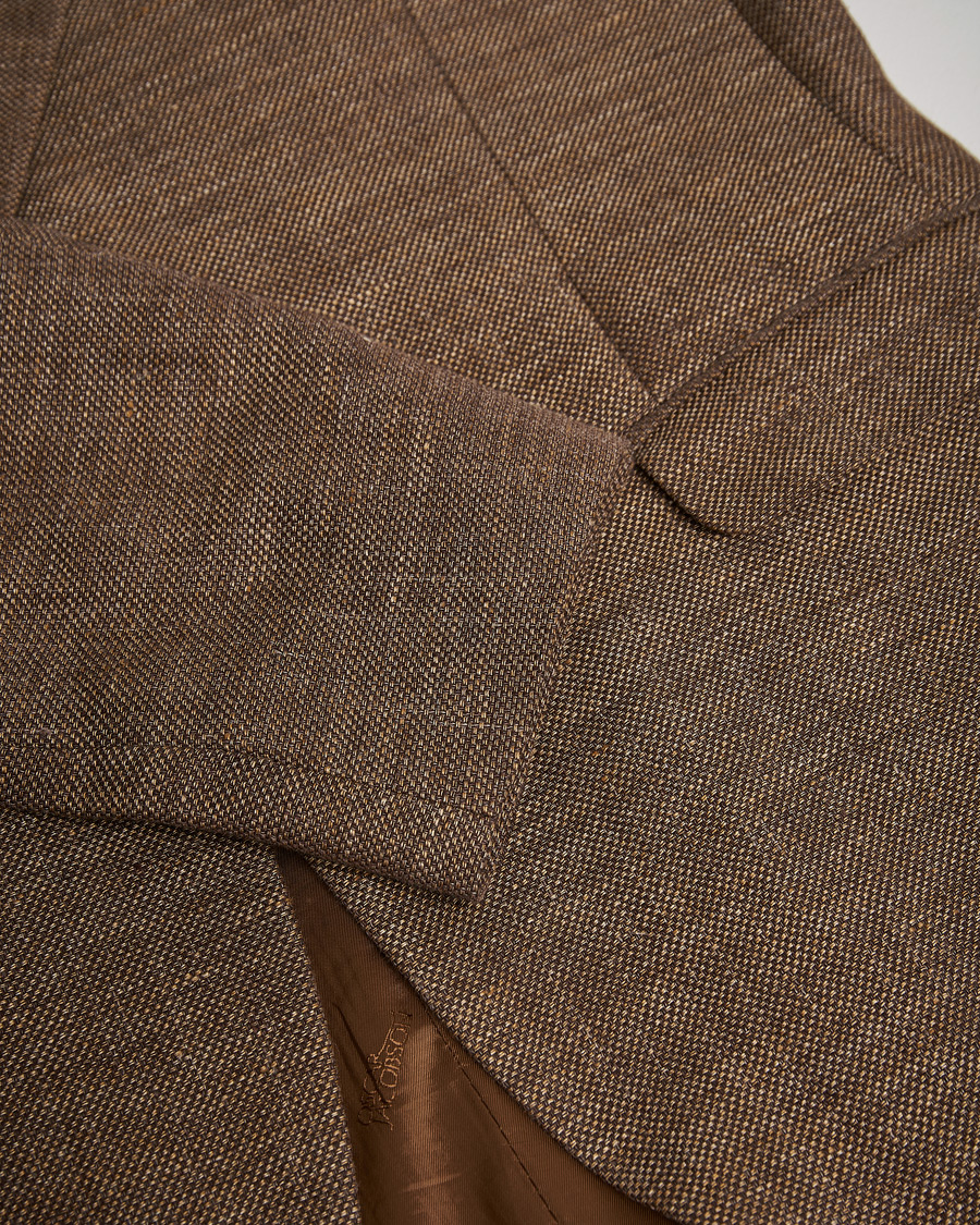 Uomini | Blazers | Pre-owned | Oscar Jacobson Ego Linen/Wool Blazer Brown 52