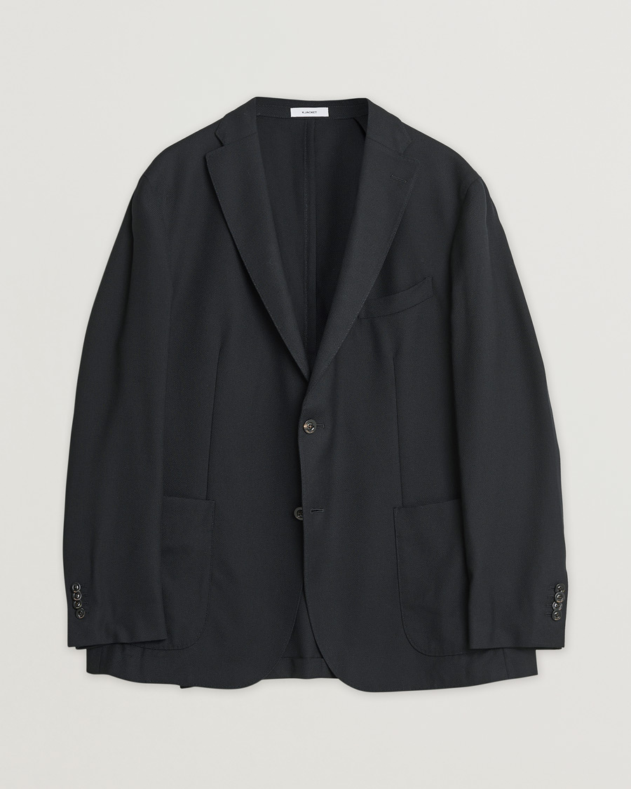 Uomini | Boglioli K Jacket Wool Hopsack Blazer Black | Pre-owned | Boglioli K Jacket Wool Hopsack Blazer Black