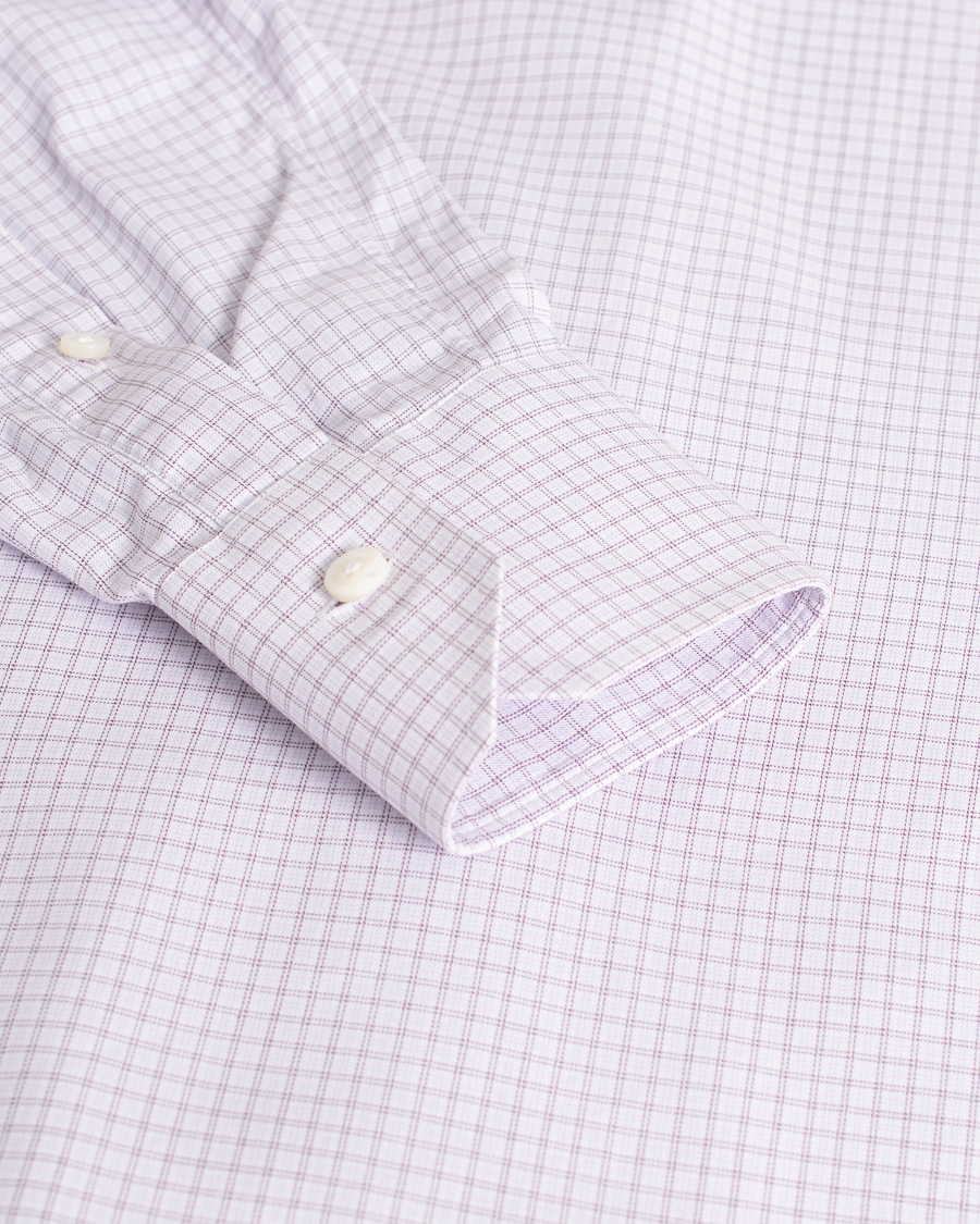 Uomini | Camicie | Pre-owned | Ermenegildo Zegna Slim Fit Checked Dress Shirt Purple M
