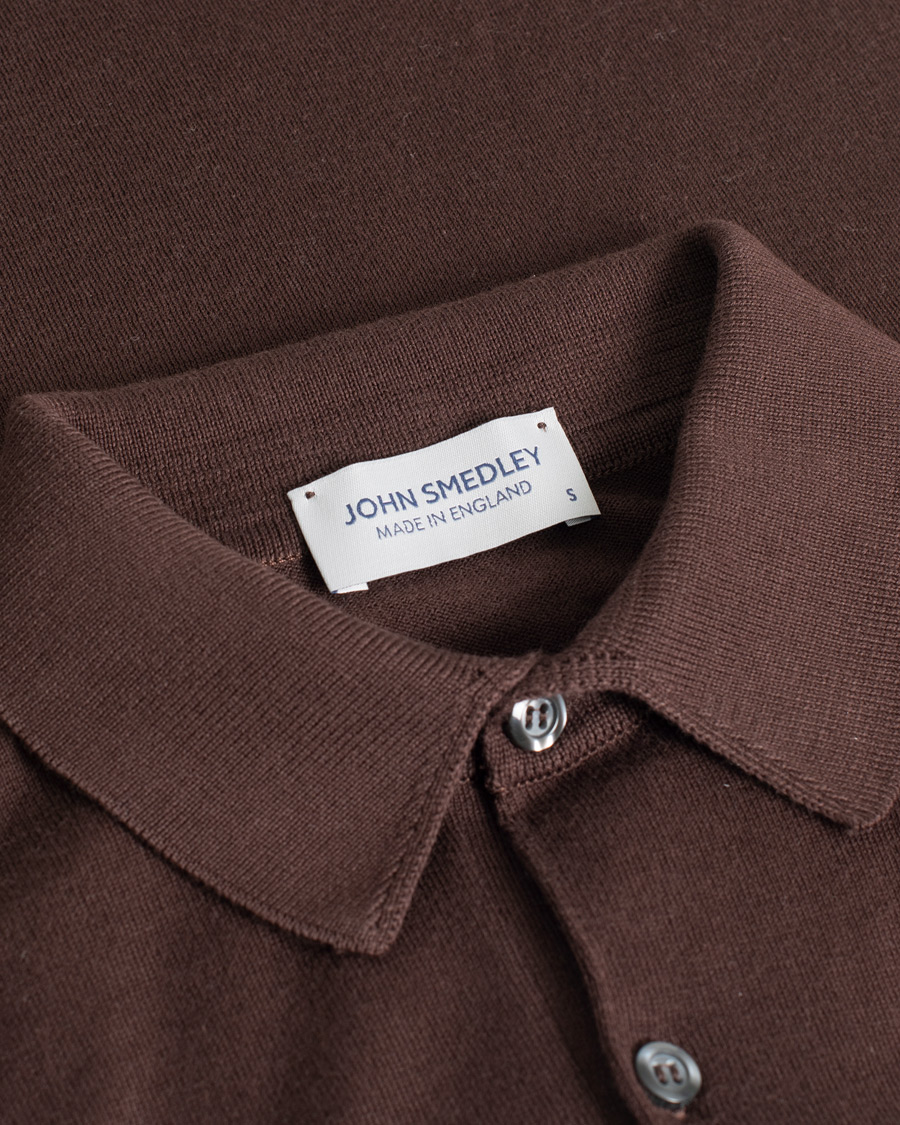 Uomini | Polo | Pre-owned | John Smedley Adrian Slim Fit Sea Island Polo Chocolat