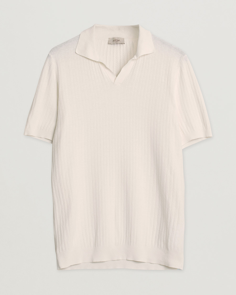 Uomini | Polo | Pre-owned | Altea Knitted Chevron Polo Off White