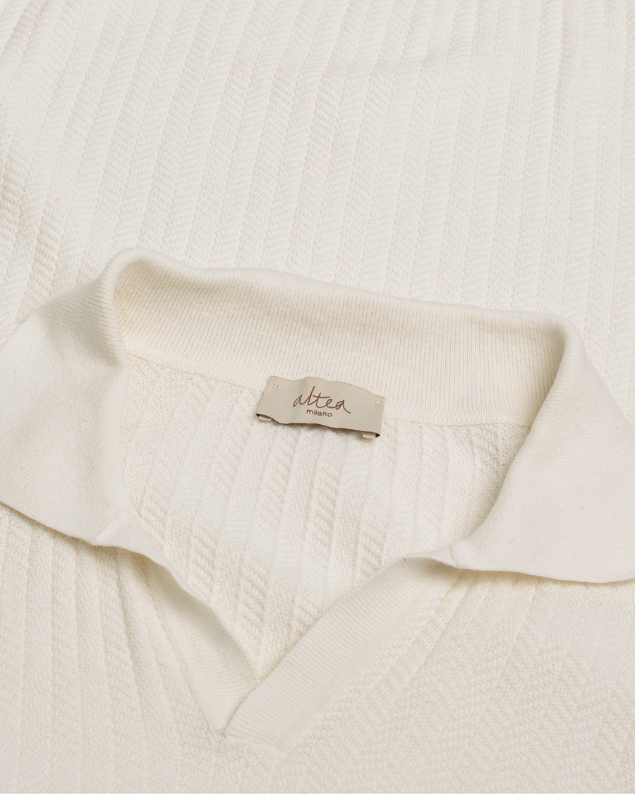 Uomini | Polo | Pre-owned | Altea Knitted Chevron Polo Off White