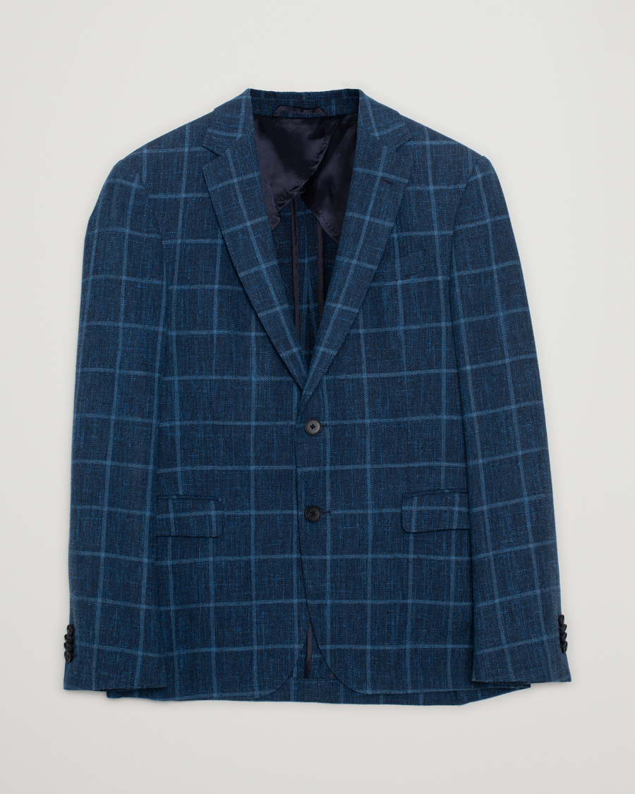 Uomini | Blazers | Pre-owned | Hugo Boss Nobis Checked Blazer Dark Blue 46
