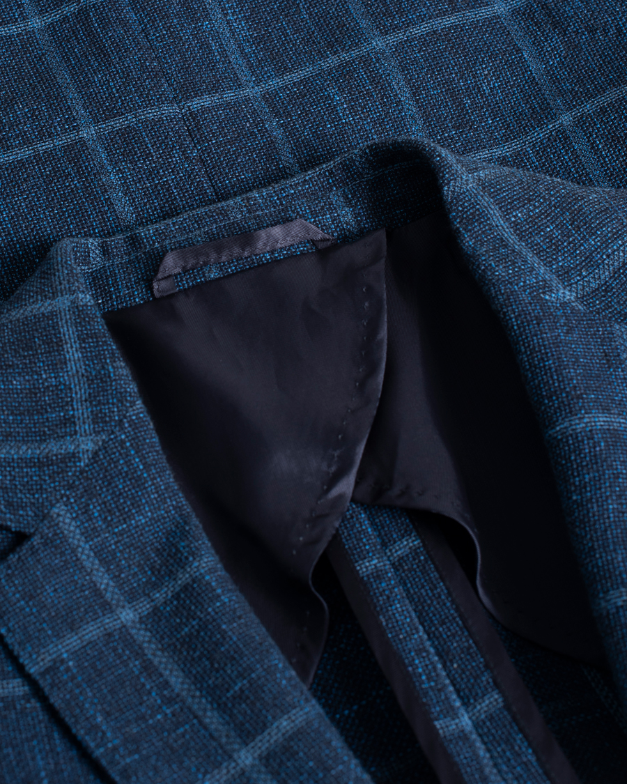 Uomini | Blazers | Pre-owned | Hugo Boss Nobis Checked Blazer Dark Blue 46
