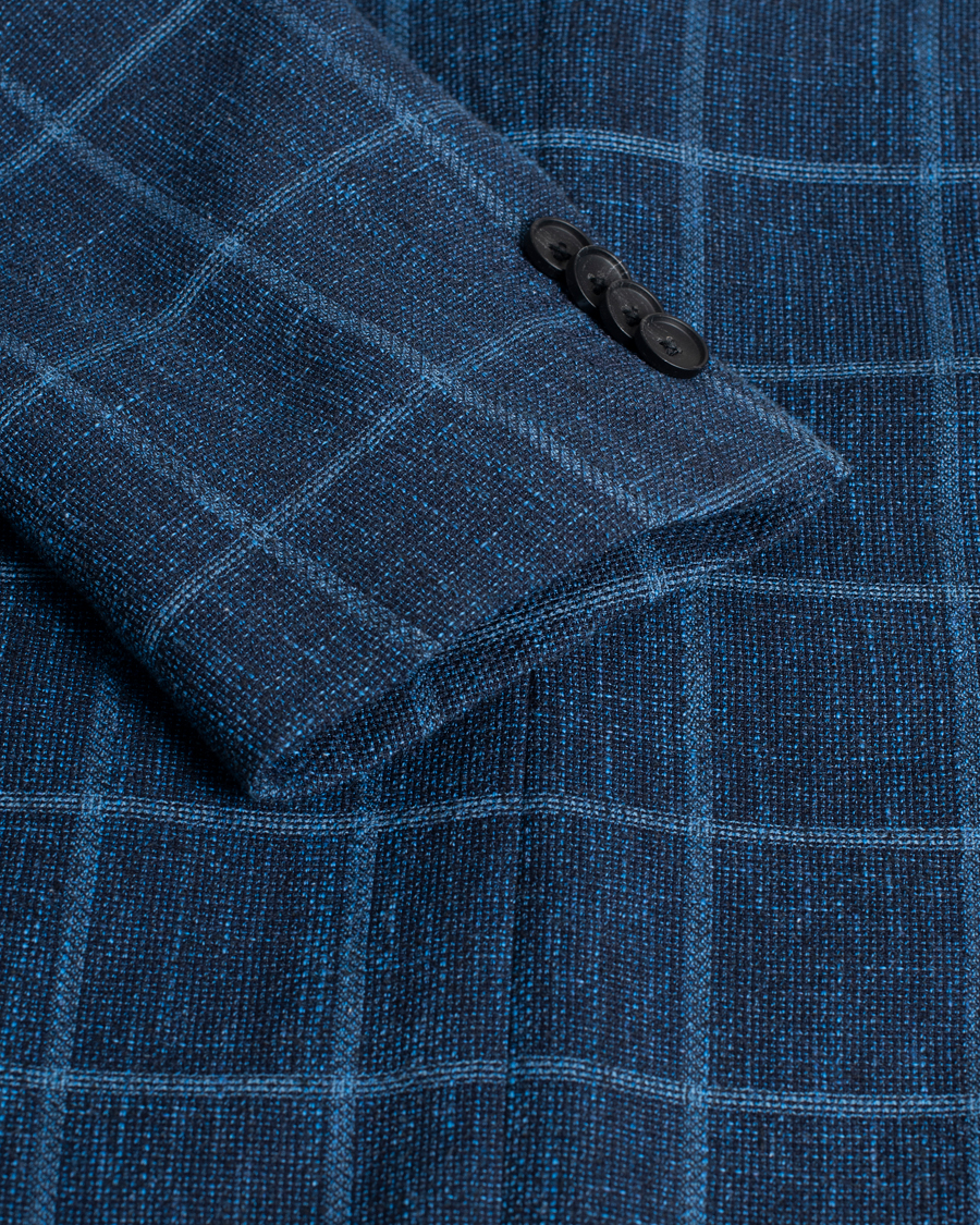 Uomini | Blazers | Pre-owned | Hugo Boss Nobis Checked Blazer Dark Blue 46