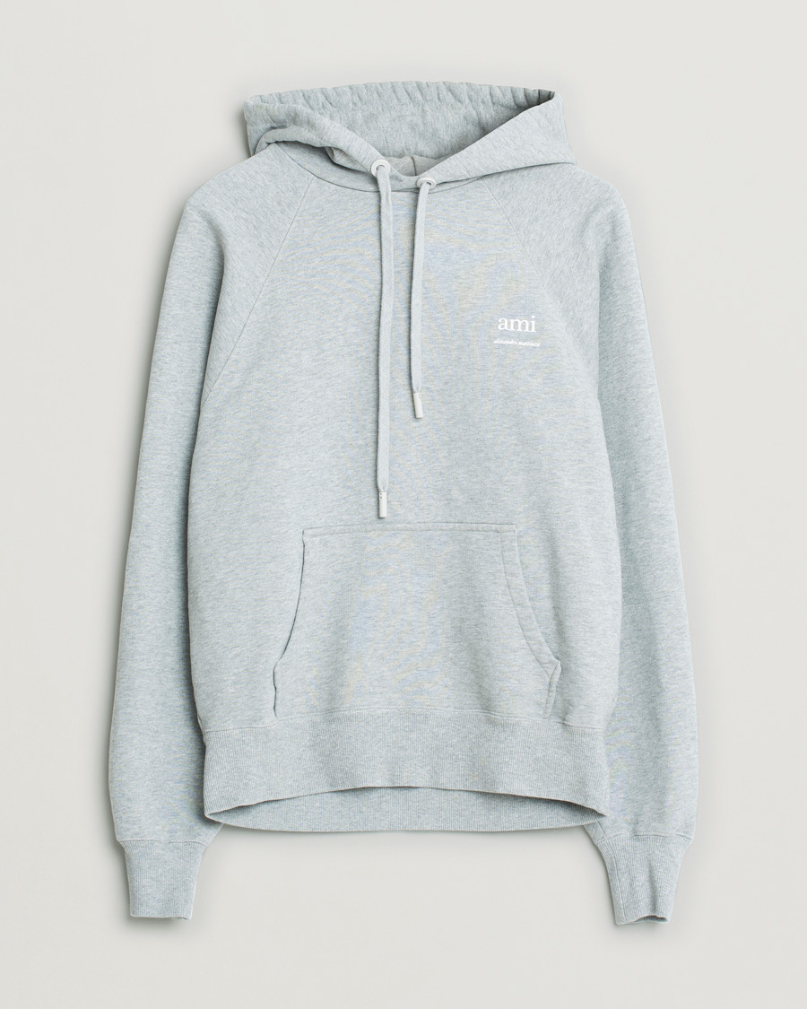 Uomini | Maglieria | Pre-owned | AMI ami Logo Hoodie Heather Grey