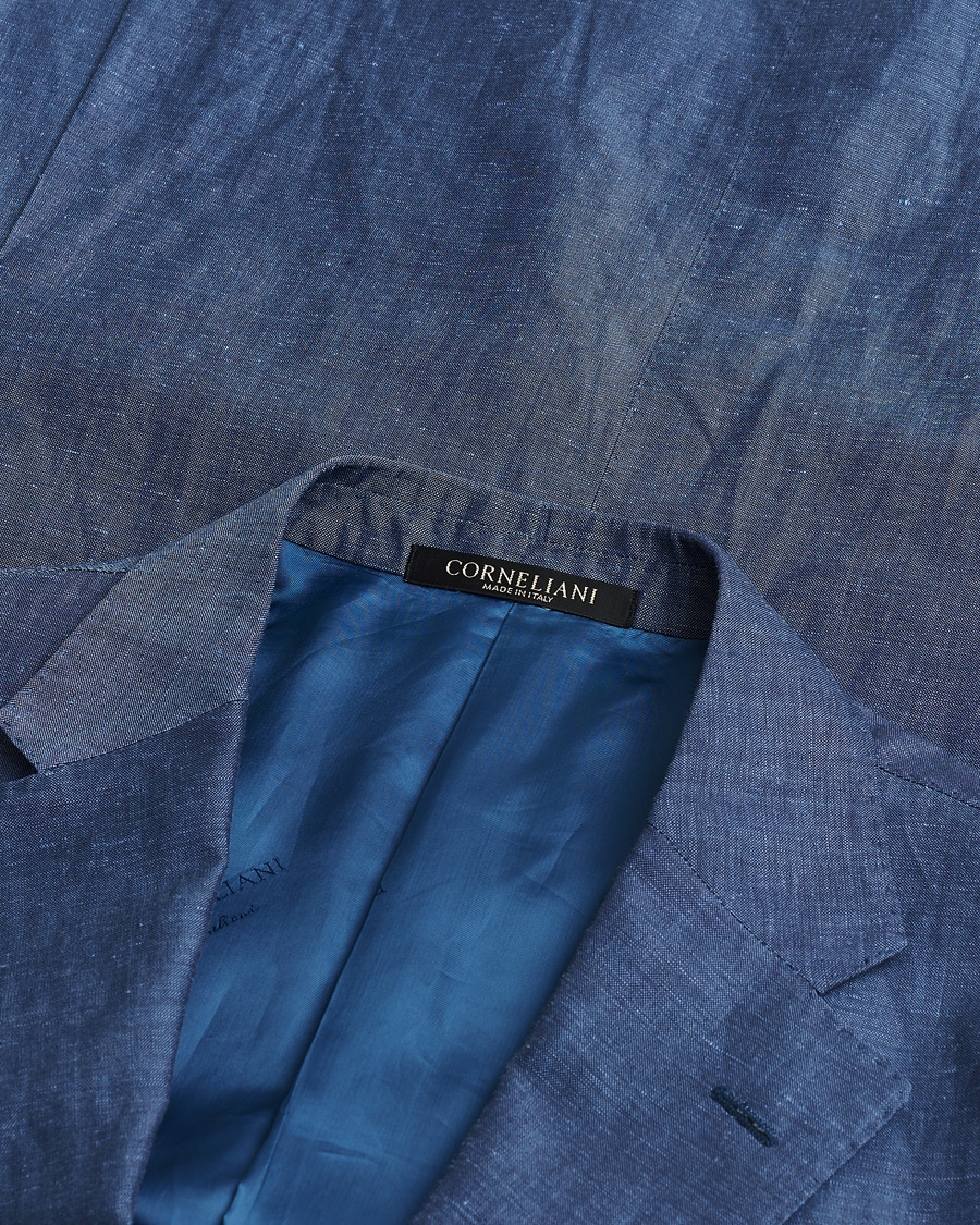 Uomini | Abiti Pre-owned | Pre-owned | Corneliani Linen/Wool Blend Suit Blue 52