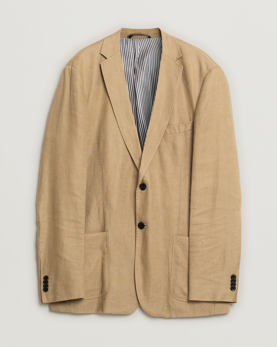 Uomini | Blazers | Pre-owned | GANT Tailored fit Linen Blazer Beige 52