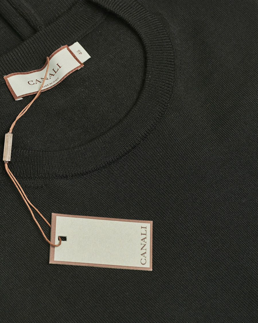 Uomini | Maglieria | Pre-owned | Canali Merino Wool Crew Neck Black