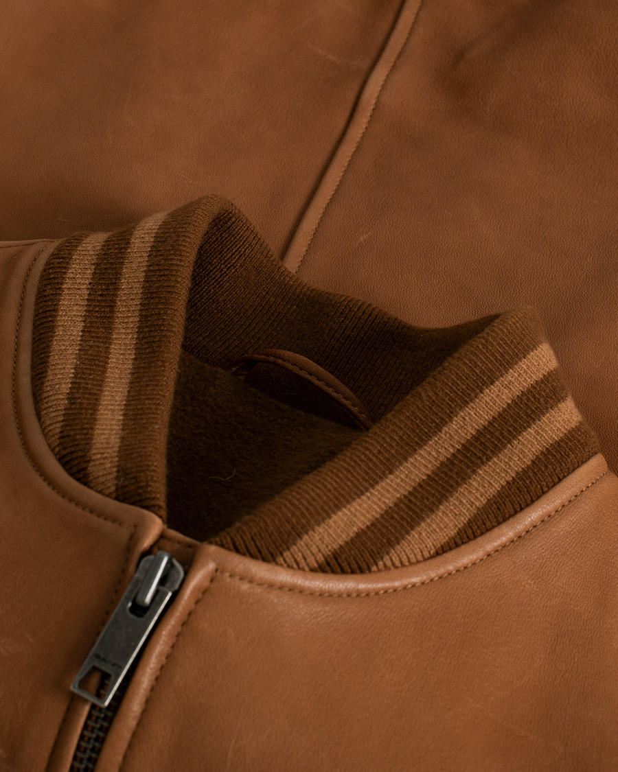 Uomini | Giacche Pre-owned | Pre-owned | GANT Leather Varsity Jacket Brown Sugar