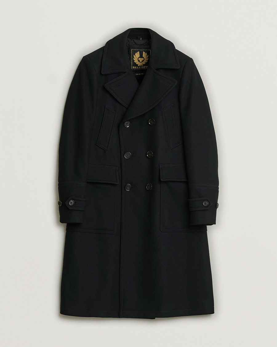 Uomini | Belstaff Milford Wool Coat Black 46 | Pre-owned | Belstaff Milford Wool Coat Black 46