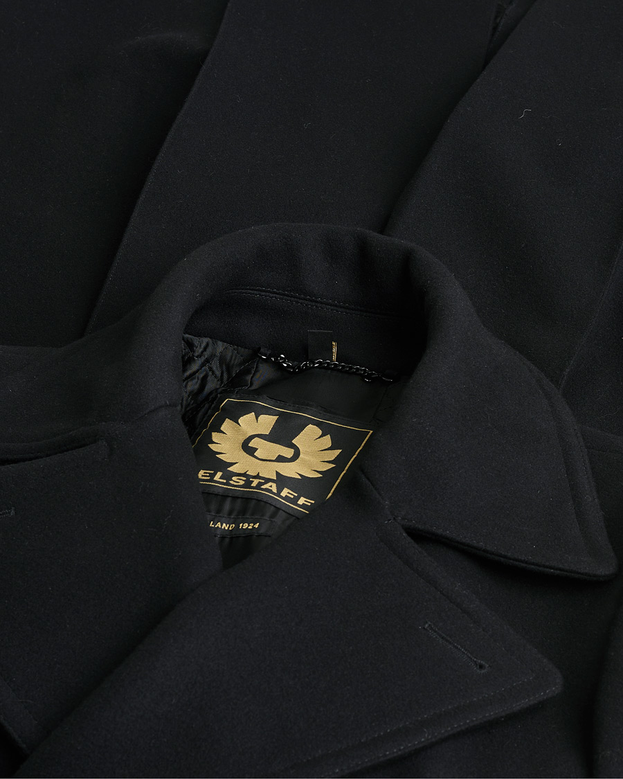 Uomini | Belstaff Milford Wool Coat Black 46 | Pre-owned | Belstaff Milford Wool Coat Black 46