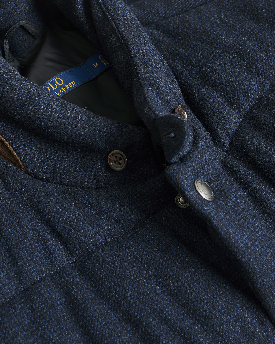 Uomini | Polo Ralph Lauren Flannel Wool Vest Navy M | Pre-owned | Polo Ralph Lauren Flannel Wool Vest Navy M