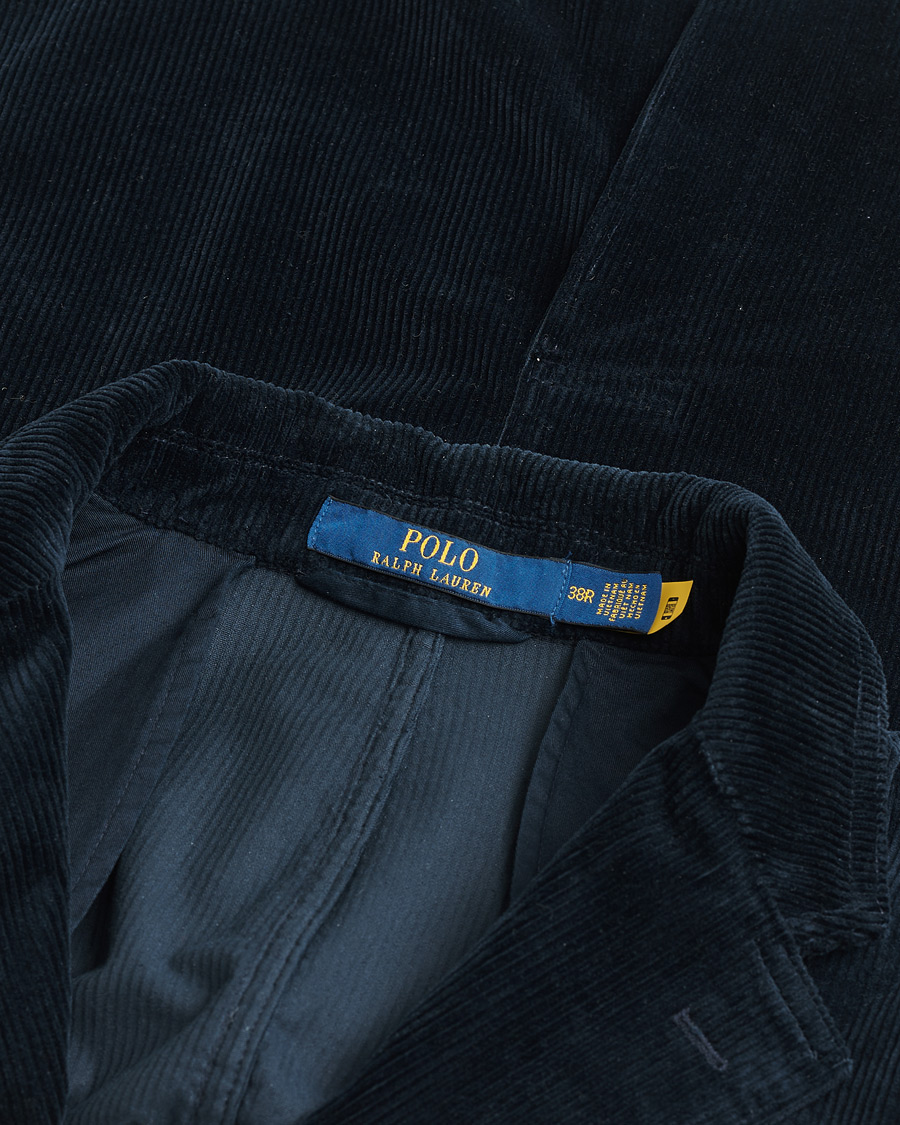 Uomini | Giacca da abito Pre-owned | Pre-owned | Polo Ralph Lauren Corduroy Stretch Blazer Aviator Navy UK38 - EU48
