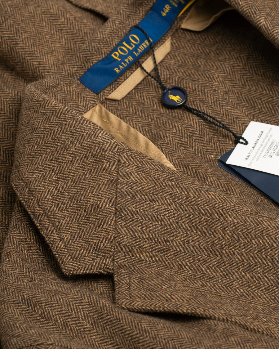 Uomini | Blazers | Pre-owned | Polo Ralph Lauren Classic Herringbone Sportcoat Brown/Tan