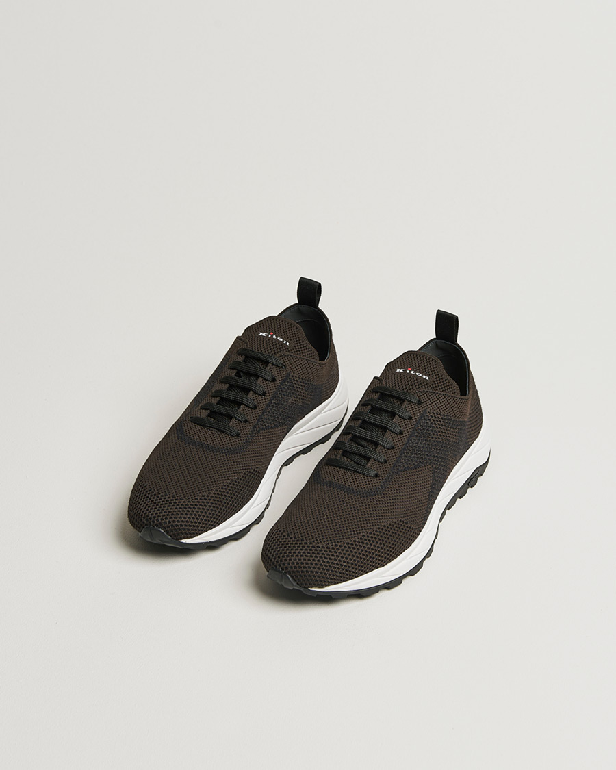 Uomini | Kiton Running Sneakers Dark Brown 43 | Pre-owned | Kiton Running Sneakers Dark Brown 43