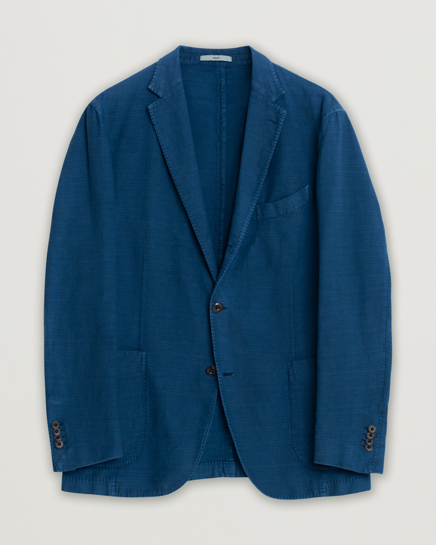Uomini | Blazers | Pre-owned | Boglioli K Cotton/Linen Blazer Navy 54