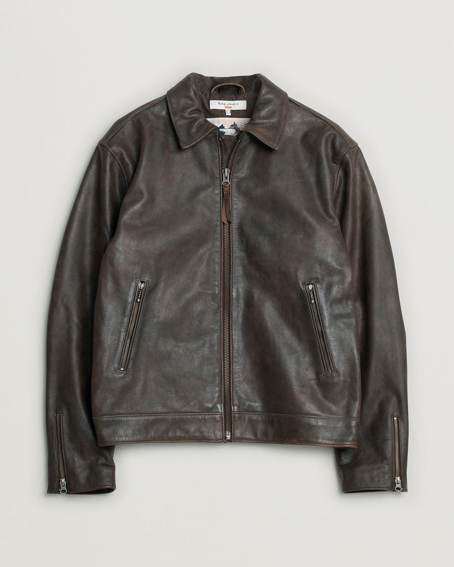 Uomini | Giacche | Pre-owned | Nudie Jeans Eddy Rider Leather Jacket Brown L