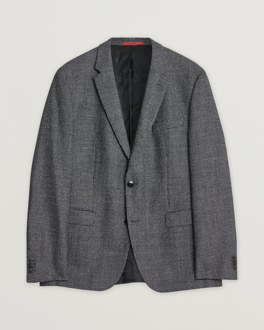 Uomini | Giacca da abito Pre-owned | Pre-owned | HUGO Flannel Wool Blazer Grey 54