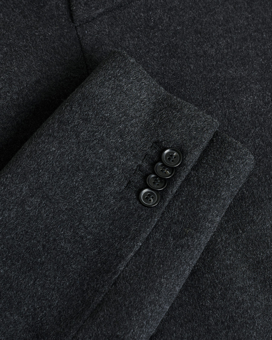 Uomini | Oscar Jacobson Savile Row Wool/Cashmere Coat Dark Grey 52 | Pre-owned | Oscar Jacobson Savile Row Wool/Cashmere Coat Dark Grey 52
