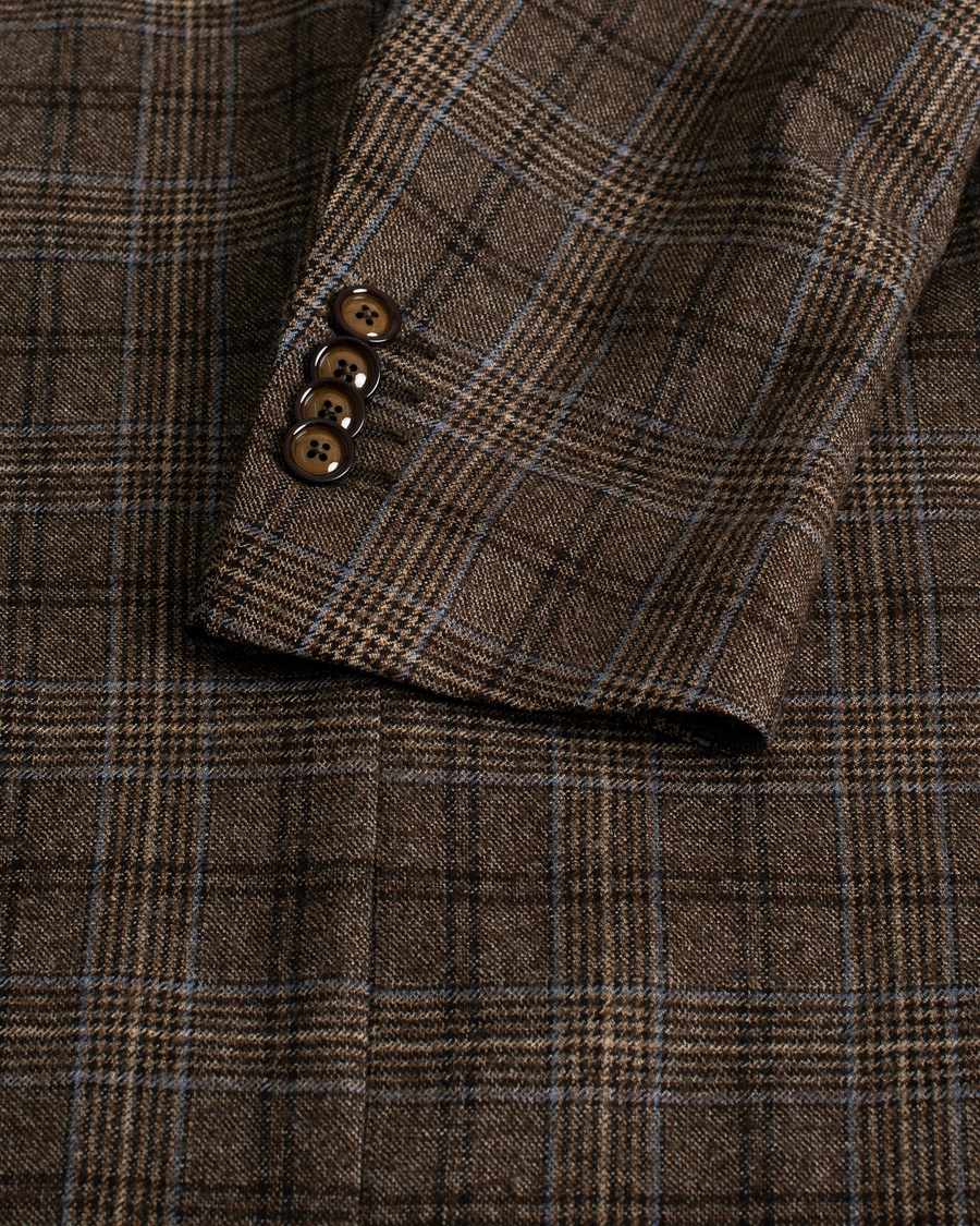 Uomini | Blazers | Pre-owned | Tagliatore Check Wool Blazer Brown 48