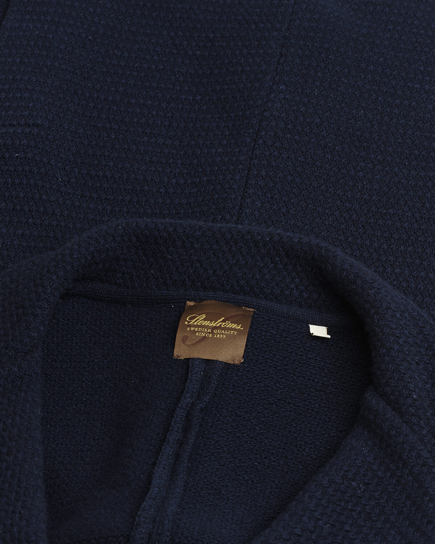 Uomini | Giacca da abito Pre-owned | Pre-owned | Stenströms Knitted Textured Merino Wool Blazer Navy M