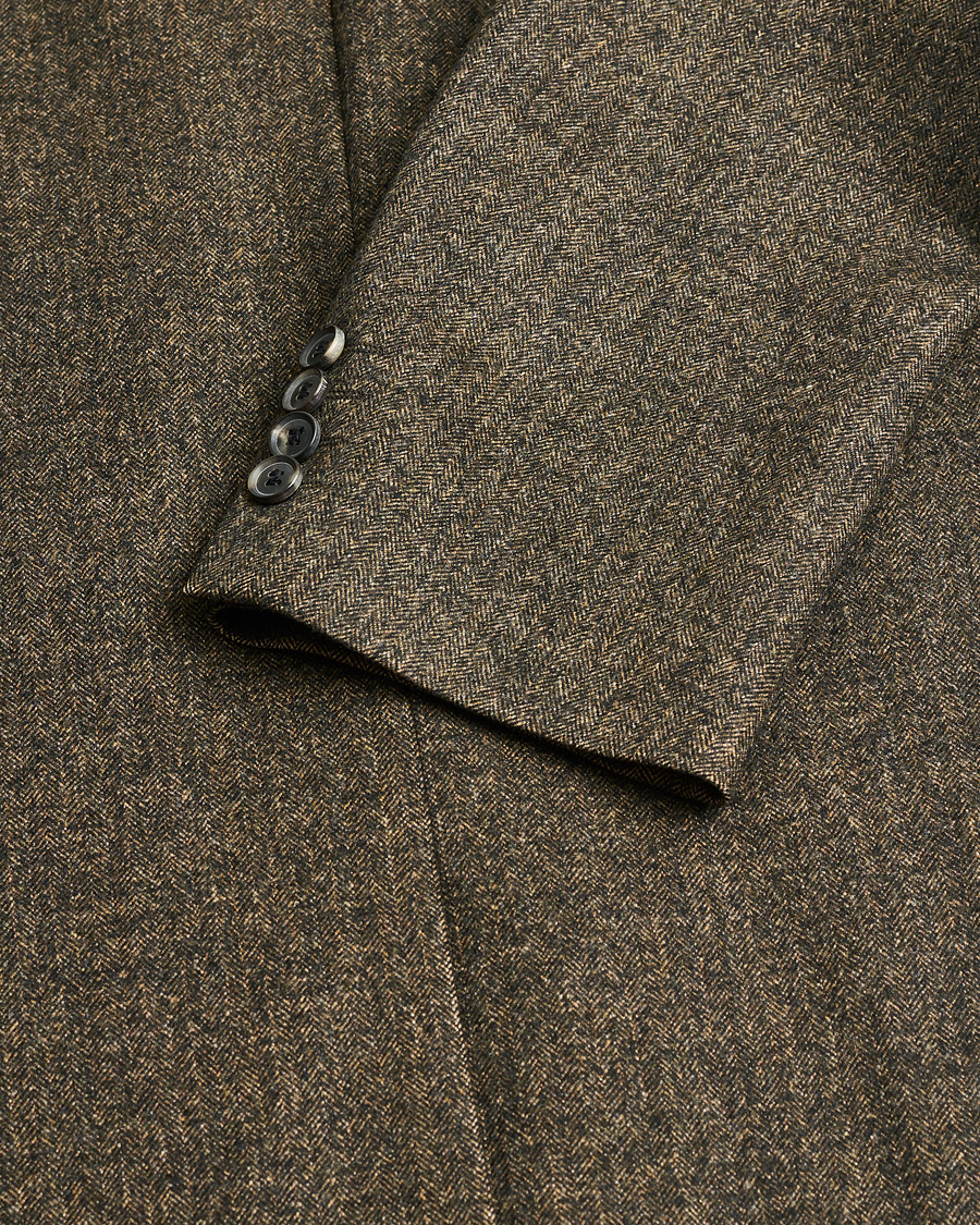 Uomini | Giacca da abito Pre-owned | Pre-owned | BOSS Vintage Wool Herringbone Blazer Brown 48